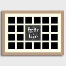 Load image into Gallery viewer, Large Multi Photo Family Frame Holds 20 4"x4" Size Photos in a 30mm Oak Veneer Frame - Multi Photo Frames