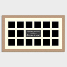 Load image into Gallery viewer, Large Multi Photo Family Picture Frame Holds 16 4x4 Photos in a 30mm Oak Veneer Frame - Multi Photo Frames
