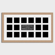 Load image into Gallery viewer, Large Multi Photo Family Picture Frame Holds 16 4x4 Photos in a 30mm Oak Veneer Frame - Multi Photo Frames