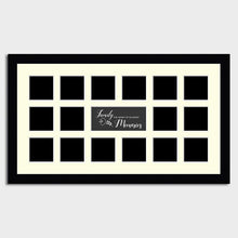 Load image into Gallery viewer, Large Multi Photo Family Picture Frame Holds 16 4x4 Photos in a 33mm Black Wood Frame - Multi Photo Frames