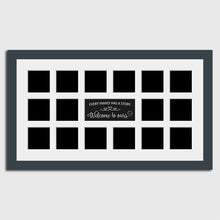 Load image into Gallery viewer, Large Multi Photo Family Picture Frame Holds 16 4x4 Photos in a 40mm Dark Grey Frame - Multi Photo Frames