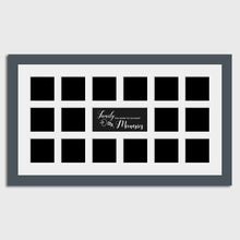 Load image into Gallery viewer, Large Multi Photo Family Picture Frame Holds 16 4x4 Photos in a Grey Wood Frame - Multi Photo Frames