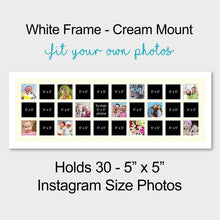 Load image into Gallery viewer, Large Multi Photo Frame Holds 30 - 5" x 5" Photos in a 33mm White Frame - Multi Photo Frames