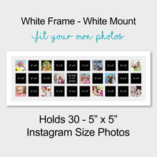 Load image into Gallery viewer, Large Multi Photo Frame Holds 30 - 5" x 5" Photos in a 33mm White Frame - Multi Photo Frames