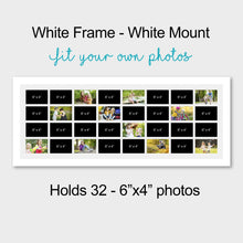 Load image into Gallery viewer, Large Multi Photo Frame Holds 32 6" x 4" Photos in a White Wood Frame - Multi Photo Frames