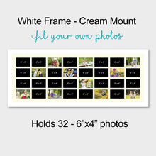 Load image into Gallery viewer, Large Multi Photo Frame Holds 32 6" x 4" Photos in a White Wood Frame - Multi Photo Frames