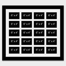 Load image into Gallery viewer, Large Multi Photo Frame to Hold 20 6"x4" Photos in a 33mm Black Wood Frame - Multi Photo Frames
