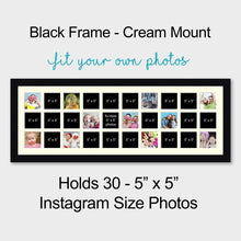 Load image into Gallery viewer, Large Multi Photo Frame to Hold 30 - 5" x 5" Photos in a 33mm Black Frame - Multi Photo Frames