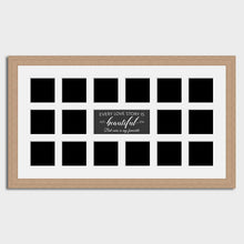 Load image into Gallery viewer, Large Multi Photo Love Picture Frame to hold 16 4"x4" Size Photos in a 30mm Oak Veneer Frame - Multi Photo Frames