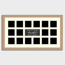 Load image into Gallery viewer, Large Multi Photo Love Picture Frame to hold 16 4"x4" Size Photos in a 30mm Oak Veneer Frame - Multi Photo Frames