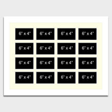 Load image into Gallery viewer, Large Multi Photo Picture Frame for 16 6"x4" Photos in a 33mm White Wood Frame - Multi Photo Frames