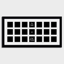 Load image into Gallery viewer, Large Multi Photo Picture Frame for 21 4"x4" Photos in a 33mm Black Wood Frame - Multi Photo Frames