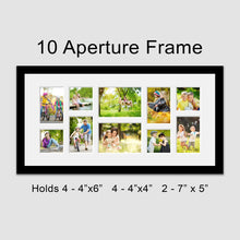 Load image into Gallery viewer, Large Multi Photo Picture Frame Holds 10 photos in a Black Wooden Frame - Multi Photo Frames