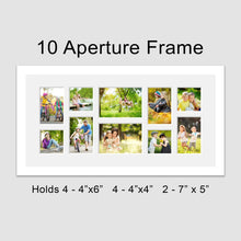 Load image into Gallery viewer, Large Multi Photo Picture Frame Holds 10 photos in a White Wooden Frame - Multi Photo Frames