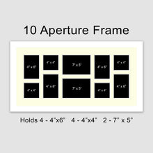 Load image into Gallery viewer, Large Multi Photo Picture Frame Holds 10 photos in a White Wooden Frame - Multi Photo Frames