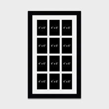 Load image into Gallery viewer, Large Multi Photo Picture Frame Holds 12 4x6 Photos in a 33mm Black Wood Frame - Multi Photo Frames