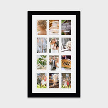 Load image into Gallery viewer, Large Multi Photo Picture Frame Holds 12 4x6 Photos in a 33mm Black Wood Frame - Multi Photo Frames