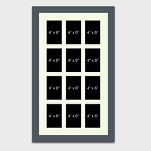 Load image into Gallery viewer, Large Multi Photo Picture Frame Holds 12 4x6 Photos in a 40mm Dark Grey Frame - Multi Photo Frames