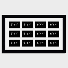 Load image into Gallery viewer, Large Multi Photo Picture Frame Holds 12 6"x4" photos in a Black Wooden Frame - Multi Photo Frames