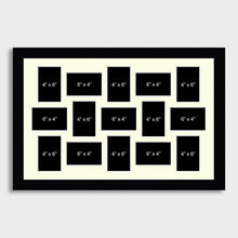 Load image into Gallery viewer, Large Multi Photo Picture Frame Holds 15 6"x4" Photos in a 33mm Black Wood Frame - Multi Photo Frames