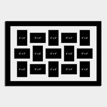 Load image into Gallery viewer, Large Multi Photo Picture Frame Holds 15 6"x4" Photos in a 33mm Black Wood Frame - Multi Photo Frames
