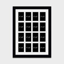 Load image into Gallery viewer, Large Multi Photo Picture Frame Holds 16 4x6 Photos in a 33mm Black Wood Frame - Multi Photo Frames