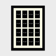 Load image into Gallery viewer, Large Multi Photo Picture Frame Holds 16 4x6 Photos in a 33mm Black Wood Frame - Multi Photo Frames
