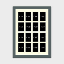 Load image into Gallery viewer, Large Multi Photo Picture Frame Holds 16 4x6 Photos in a 40mm Dark Grey Frame - Multi Photo Frames