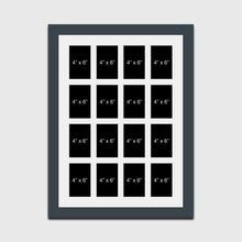 Load image into Gallery viewer, Large Multi Photo Picture Frame Holds 16 4x6 Photos in a 40mm Dark Grey Frame - Multi Photo Frames