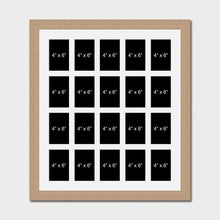 Load image into Gallery viewer, Large Multi Photo Picture Frame Holds 20 4x6 Photos in a 30mm Oak Veneer Frame - Multi Photo Frames