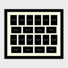 Load image into Gallery viewer, Large Multi Photo Picture Frame Holds 20 6" x 4" photos in a 33mm Black Wooden Frame - Multi Photo Frames