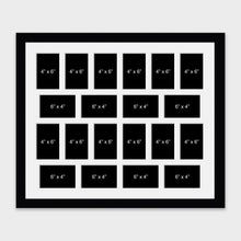 Load image into Gallery viewer, Large Multi Photo Picture Frame Holds 20 6" x 4" photos in a 33mm Black Wooden Frame - Multi Photo Frames
