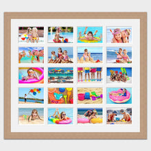 Load image into Gallery viewer, Large Multi Photo Picture Frame Holds 20 6"x4" Photos in a 30mm Oak Veneer - Multi Photo Frames