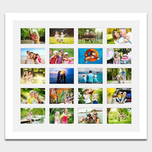 Load image into Gallery viewer, Large Multi Photo Picture Frame Holds 20 6"x4" Photos in a 33mm White Wood Frame - Multi Photo Frames