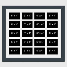 Load image into Gallery viewer, Large Multi Photo Picture Frame Holds 20 6"x4" photos in a 40mm Dark Grey Frame - Multi Photo Frames
