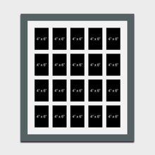 Load image into Gallery viewer, Large Multi Photo Picture Frame Holds 20 6"x4" Photos in a 40mm Dark Grey Frame - Multi Photo Frames