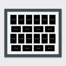 Load image into Gallery viewer, Large Multi Photo Picture Frame Holds 20 mixed Shape 6" x 4" Photos in a 40mm Dark Grey Frame - Multi Photo Frames