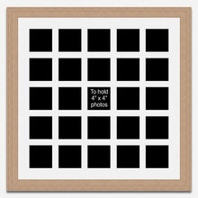 Load image into Gallery viewer, Large Multi Photo Picture Frame Holds 25 Instagram Size 4x4 Photos in an Oak Veneer Frame - Multi Photo Frames