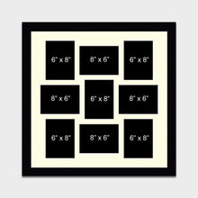 Load image into Gallery viewer, Large Multi Photo Picture Frame Holds 9 Photos | Black Frame - Multi Photo Frames