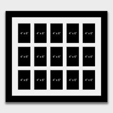 Load image into Gallery viewer, Large Multi Photo Picture Frame in Black to hold 15 4"x6" photos in a 33mm Black Frame - Multi Photo Frames