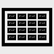 Load image into Gallery viewer, Large Multi Photo Picture Frame to Hold 16 6"x4" Photos in a 33mm Black Wood Frame - Multi Photo Frames