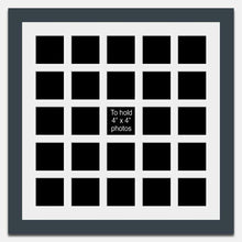 Load image into Gallery viewer, Large Multi Photo Picture Frame to Hold 25 4x4 Photos in a 40mm Dark Grey Frame - Multi Photo Frames