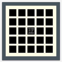 Load image into Gallery viewer, Large Multi Photo Picture Frame to Hold 25 4x4 Photos in a 40mm Dark Grey Frame - Multi Photo Frames