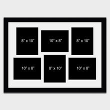 Load image into Gallery viewer, Large Multi Photo Picture Frame to Hold 6 8"x10" Photos in a 33mm Black Wood Frame - Multi Photo Frames