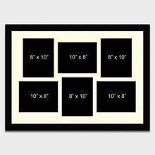 Load image into Gallery viewer, Large Multi Photo Picture Frame to Hold 6 8"x10" Photos in a 33mm Black Wood Frame - Multi Photo Frames