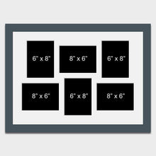 Load image into Gallery viewer, Large Multi Photo Picture Frame to Hold 6 8x6 Photos in a 40mm Dark Grey Frame - Multi Photo Frames