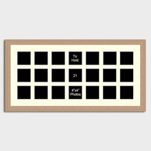 Load image into Gallery viewer, Large Multi Photo Picture Frames for 21 4"x4" Instagram Size Photos in a 30mm Oak Veneer Frame - Multi Photo Frames