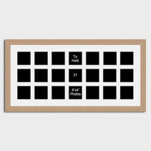 Load image into Gallery viewer, Large Multi Photo Picture Frames for 21 4"x4" Instagram Size Photos in a 30mm Oak Veneer Frame - Multi Photo Frames