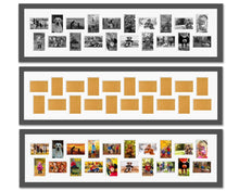 Load image into Gallery viewer, Large Panoramic Multi Photo Picture Frame - Holds 20 photos in a Grey Frame - Multi Photo Frames