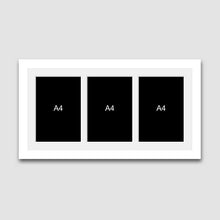 Load image into Gallery viewer, Mulit-Photo Frame to hold 3 A4 certificates/photos in a White Wood Frame - Multi Photo Frames